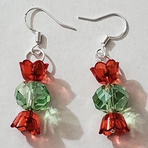 Swarovski crystal earrings CANDY handmade 925 sterling silver Christmas custom
